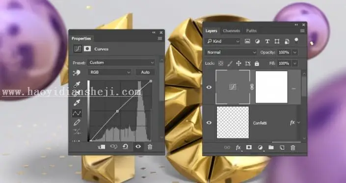 3D工具，通过PS中的3D功能创建膨胀3D文本效果_www.haoyidiansheji.com