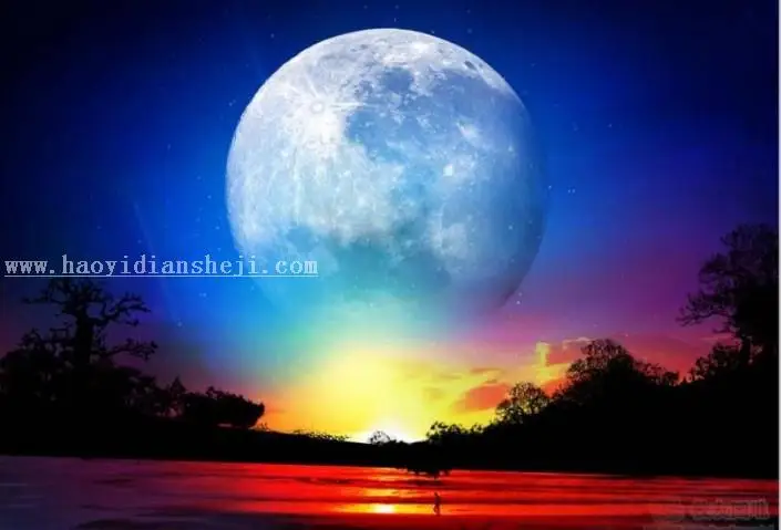 场景合成，用PS合成一个梦幻精灵壁纸图案_www.haoyidiansheji.com