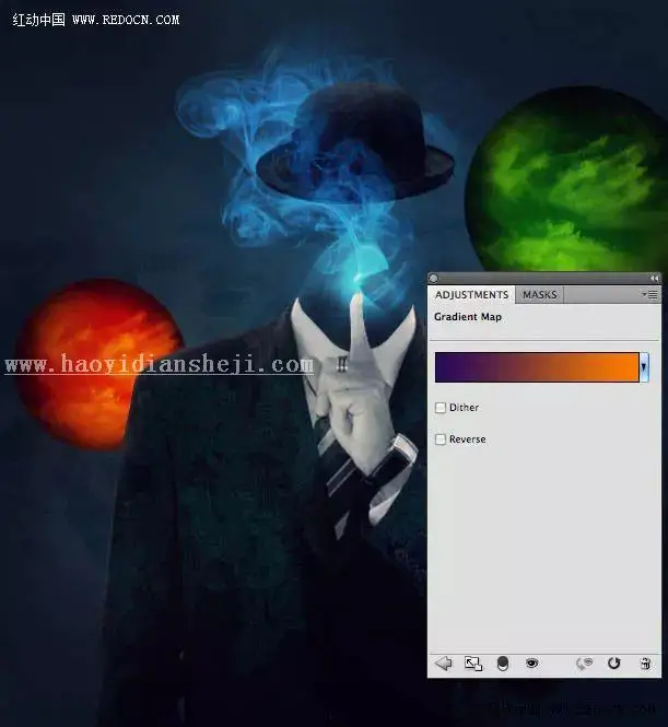 烟雾效果，通过PS给人物制作迷幻烟雾效果_www.haoyidiansheji.com