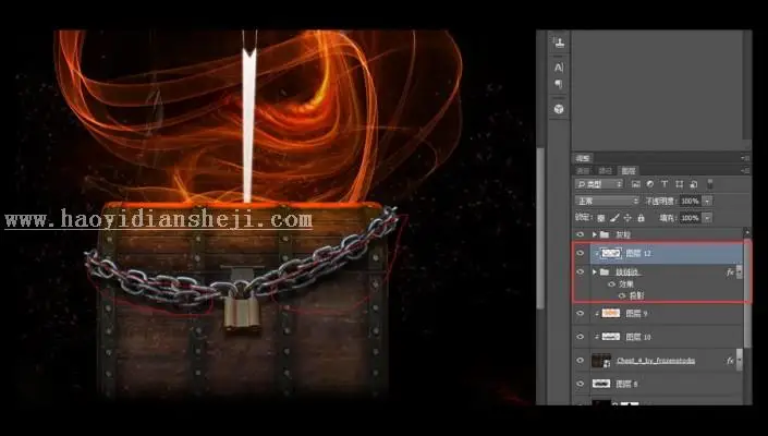 场景合成，合成一个创意的黑暗中的神秘人物壁纸_www.haoyidiansheji.com