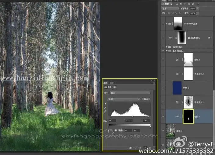 光线处理，给树林人像添加丁达尔光效_www.haoyidiansheji.com
