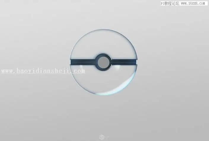 图标设计，制作晶莹剔透的玻璃球图标_www.haoyidiansheji.com