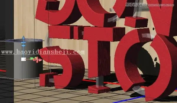 3D字体，通过PS制作红色积木立体文字图片_www.haoyidiansheji.com