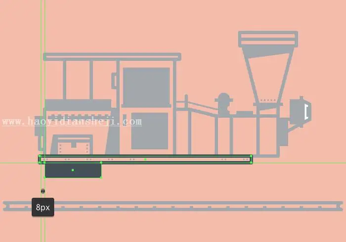 插图制作，用PS制作复古风格的火车插图_www.haoyidiansheji.com