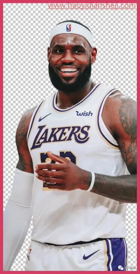 抠人物，抠出NBA明星勒布朗·詹姆斯的卷卷毛_www.haoyidiansheji.com