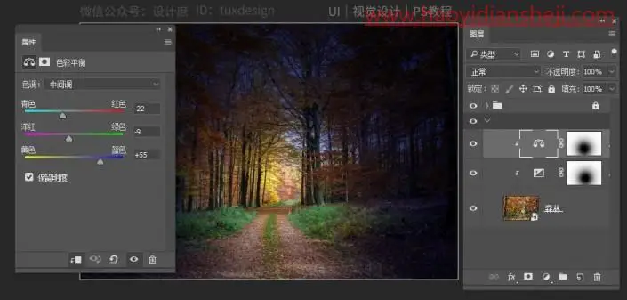 场景合成，通过PS合成一张森林偶遇记的童话场景_www.haoyidiansheji.com