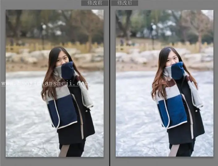下雪效果，通过后期打造清新通透雪景效_www.haoyidiansheji.com