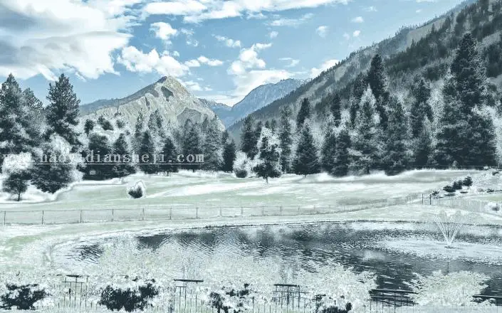 下雪效果，用PS把风景变雪景照_www.haoyidiansheji.com
