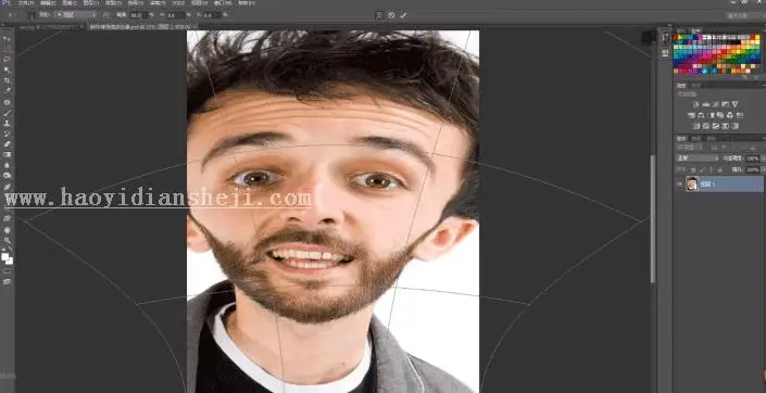 人像恶搞，用PS中的反向美化制作人物头像搞怪表情_www.haoyidiansheji.com