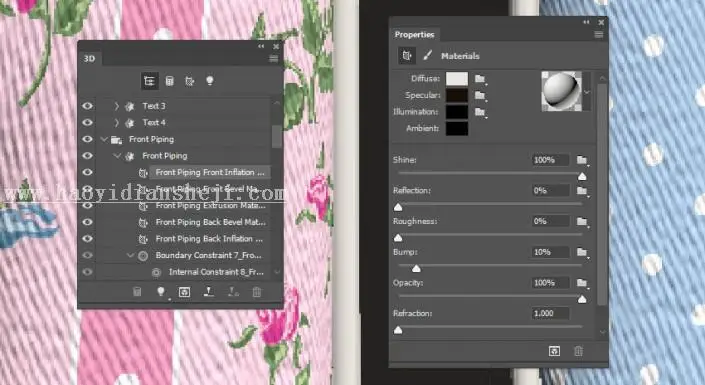 3D功能，通过PS的3D功能制作沙发上的靠枕_www.haoyidiansheji.com