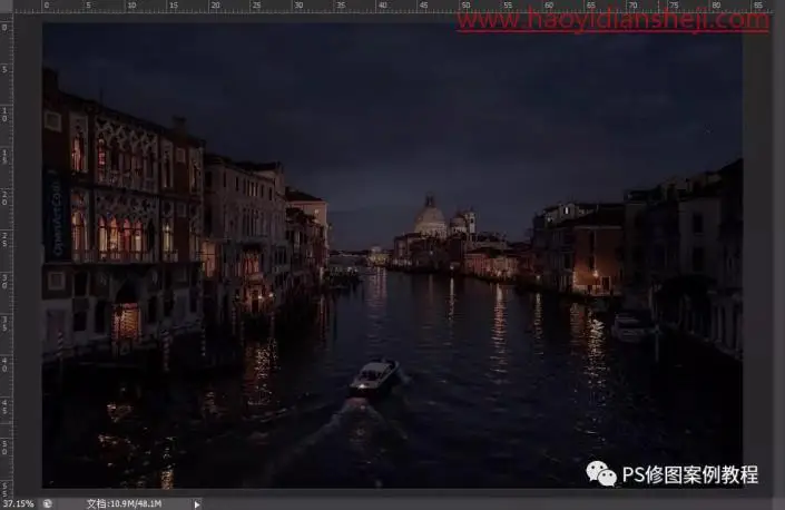 图片效果，通过PS把普通夜景照片制作成银河效果照片_www.haoyidiansheji.com