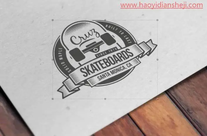 LOGO样机，用PS合成一张标志压痕样机_www.haoyidiansheji.com