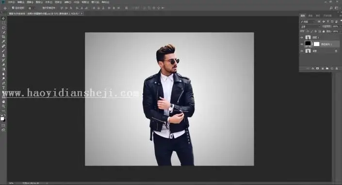 手绘效果，用PS给模特穿一件“透明”的衣服_www.haoyidiansheji.com