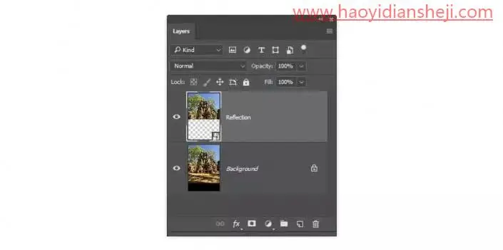 倒影教程，在PS中制作超美的风景倒影效果照片_www.haoyidiansheji.com