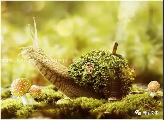 照片合成，用PS合成一只载有房屋的幻想蜗牛_www.haoyidiansheji.com
