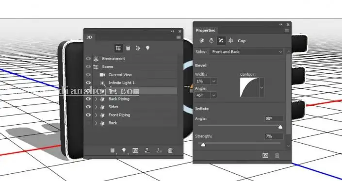 3D功能，通过PS的3D功能制作沙发上的靠枕_www.haoyidiansheji.com