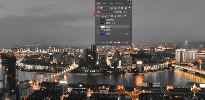 夜景调色，快速调出城市夜景的暗金色调_www.haoyidiansheji.com