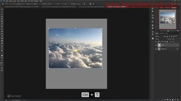 奇幻合成，设计制作一款云端行走的发光神象_www.haoyidiansheji.com