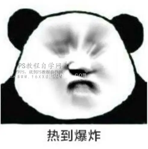 表情包，用PS制作热到爆炸的熊猫表情包_www.haoyidiansheji.com