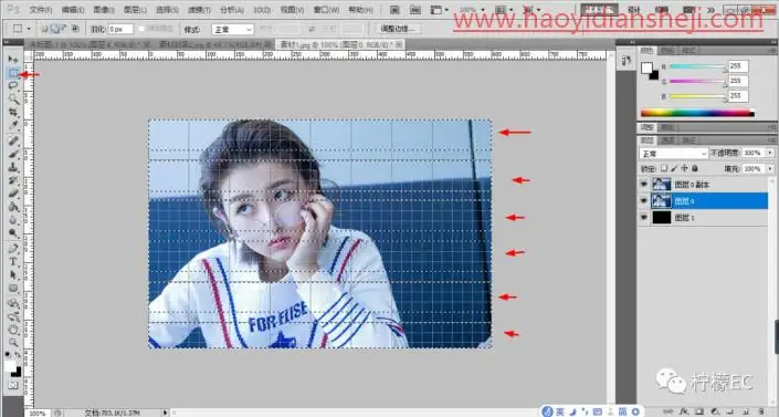 编制效果，给张子枫的照片添加编制效果_www.haoyidiansheji.com