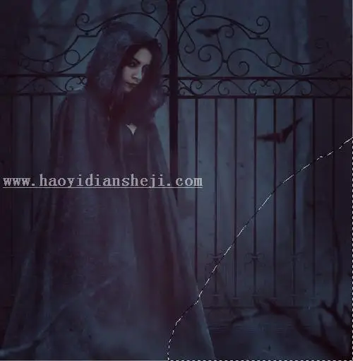 女巫场景，合成恐怖的暗黑女巫场景_www.haoyidiansheji.com