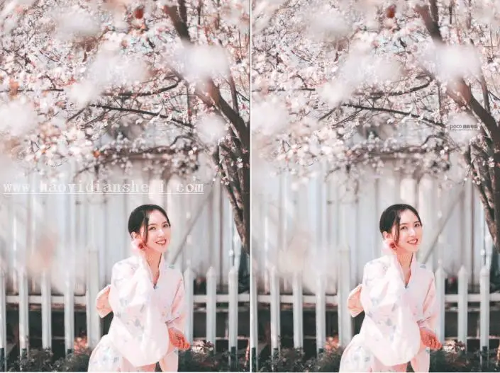 人像调色，通过PS调出三月樱花照片_www.haoyidiansheji.com