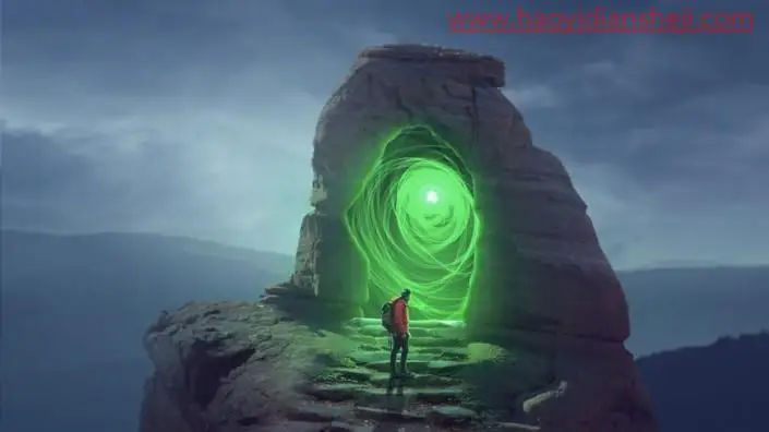 科幻合成，合成极具科幻电影的未来之门_www.haoyidiansheji.com