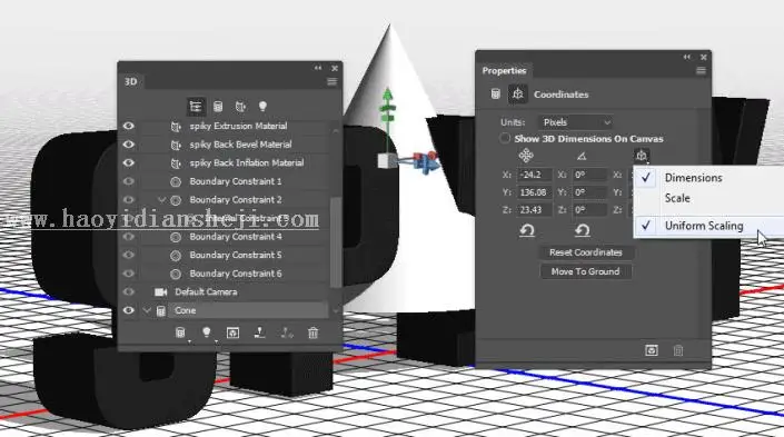 金属字，用PS制作3D效果的金属铆钉文字_www.haoyidiansheji.com
