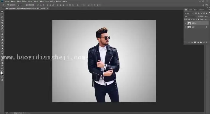 手绘效果，用PS给模特穿一件“透明”的衣服_www.haoyidiansheji.com