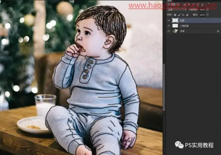 动漫效果，通过PS给人物制作二次元效果的照片_www.haoyidiansheji.com