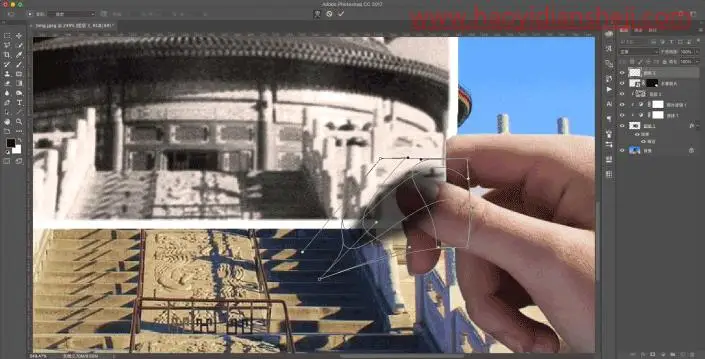 创意合成，制作老地方故地重游的逼真效果_www.haoyidiansheji.com