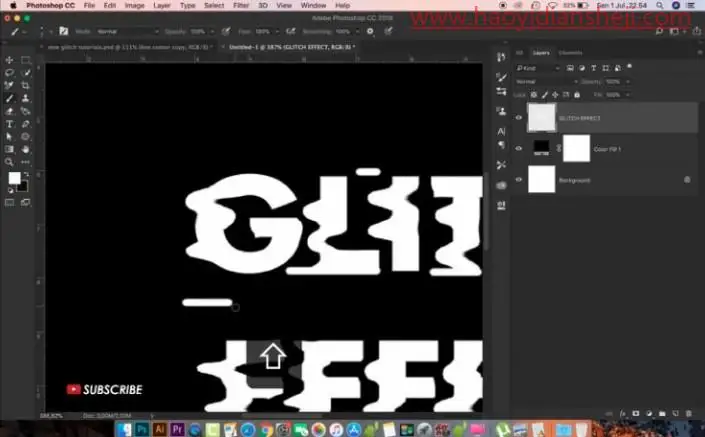 文字设计，通过PS设计炫酷故障效果文字海报_www.haoyidiansheji.com