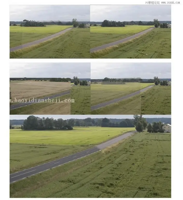 照片合成，用PS合成一条被剪刀剪开的公路场景_www.haoyidiansheji.com