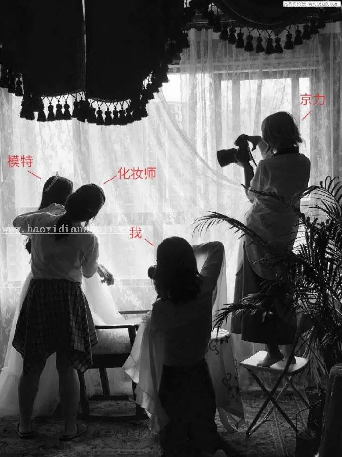 人像修图，用PS把室内人像照片调出暗冷色神秘气质照片_www.haoyidiansheji.com