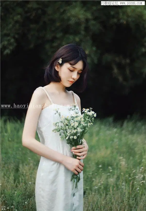 小清新，用PS调出室外人物清新淡雅的感觉_www.haoyidiansheji.com