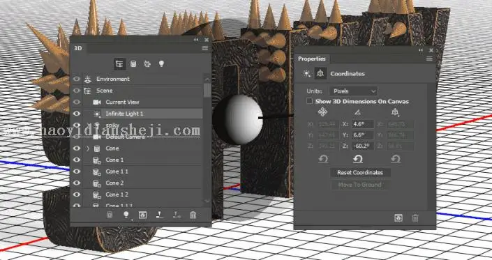 金属字，用PS制作3D效果的金属铆钉文字_www.haoyidiansheji.com