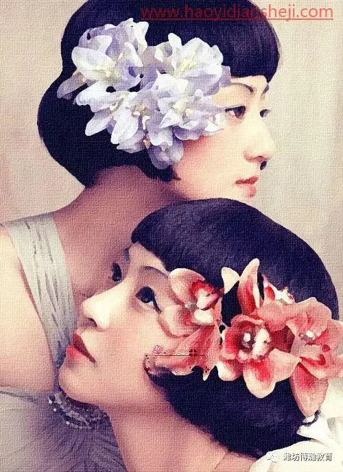 油画效果，把人物照片制作成真实油画效果_www.haoyidiansheji.com