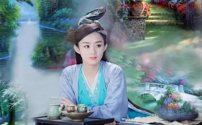 彩铅效果，把赵丽颖的剧照制作成彩铅效果照片_www.haoyidiansheji.com