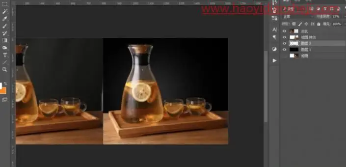 食品美工，给柠檬茶水进行精修调色_www.haoyidiansheji.com