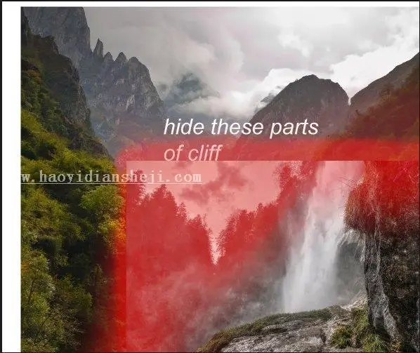 场景合成，合成一张深山瀑布风景照片_www.haoyidiansheji.com