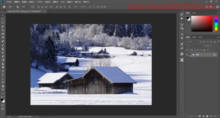 动图教程，制作唯美的冬季下雪动图效果_www.haoyidiansheji.com