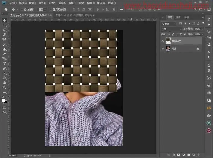 编制效果，用编制素材快速制作编制人像_www.haoyidiansheji.com