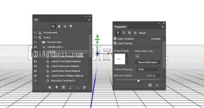 炫彩效果，用PS创建3D炫彩照明文字效果_www.haoyidiansheji.com
