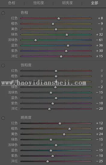 后期制作，用LR调出室内人像柔美梦幻效果_www.haoyidiansheji.com