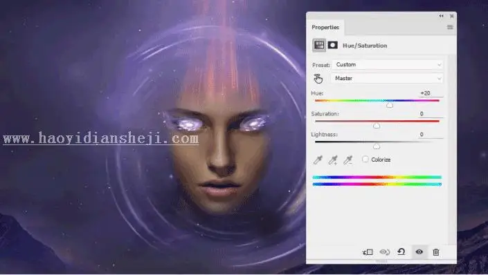 场景合成，用PS合成一个抽象的超现实科幻人物_www.haoyidiansheji.com