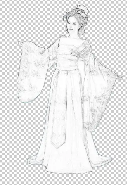 工笔画，快速制作古装工笔画效果_www.haoyidiansheji.com