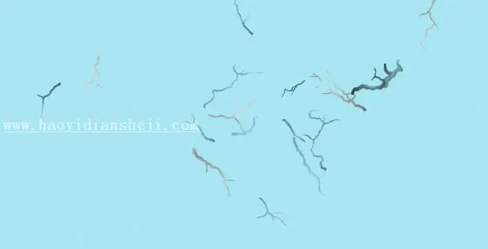 国画效果，用PS制作一张梅花雪景图_www.haoyidiansheji.com