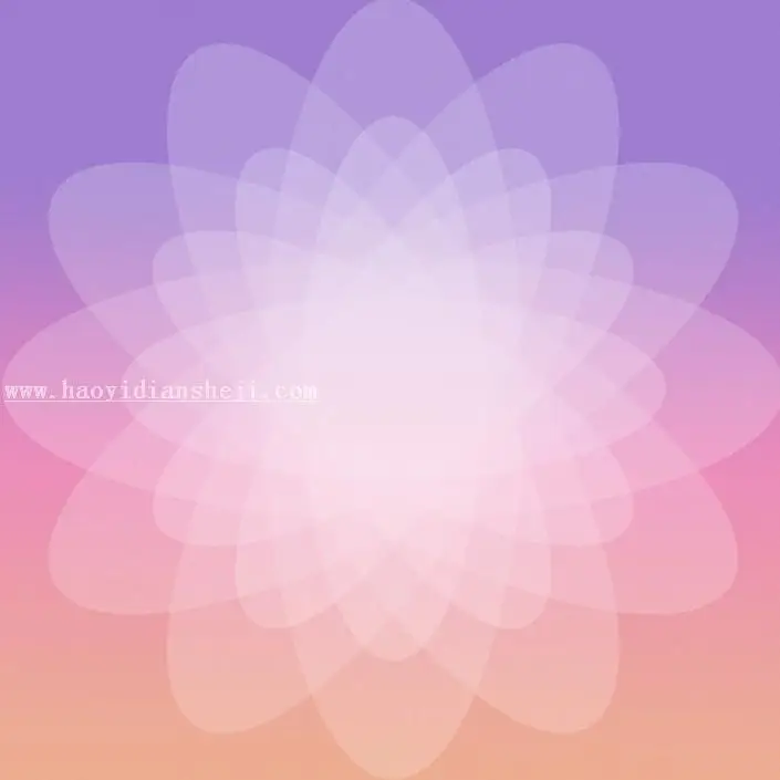 背景教程，设计半透明的花瓣背景_www.haoyidiansheji.com
