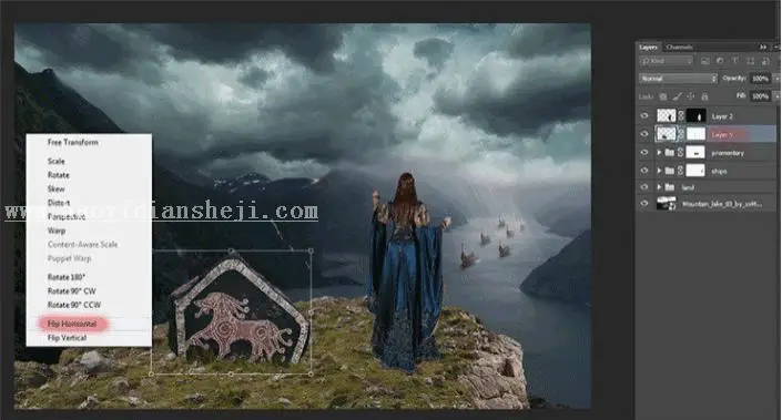 场景合成，在PS里创建一个魔幻瑰丽的场景_www.haoyidiansheji.com