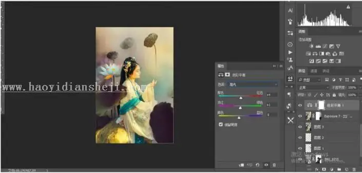 古风后期，通过PS调出唯美的古风人像照片_www.haoyidiansheji.com